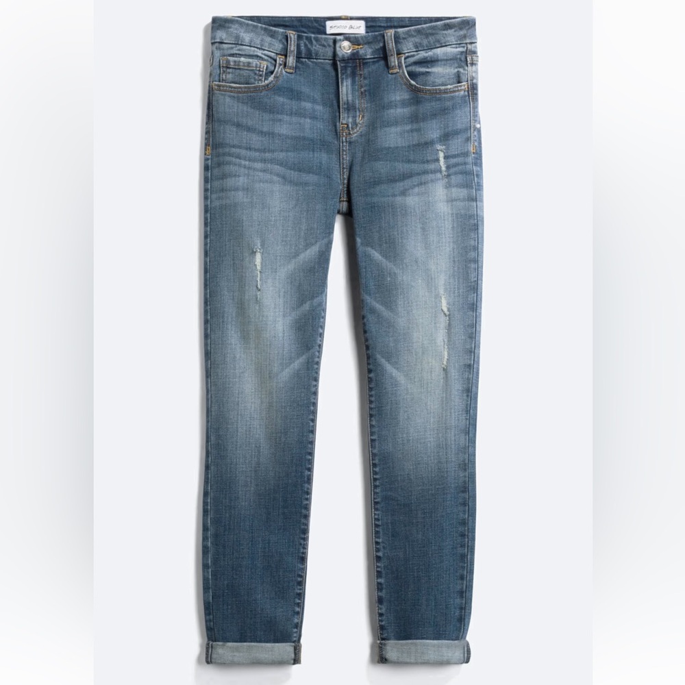 Mid Rise Cropped Skinny Jeans